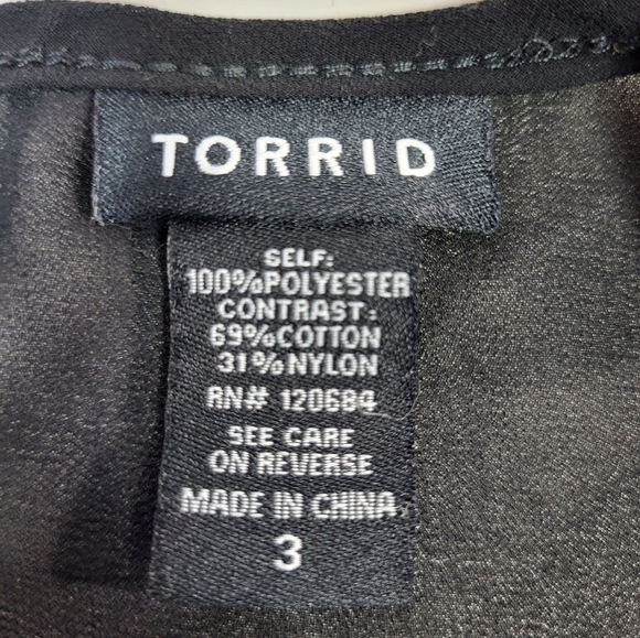 Torrid Black Short Sleeve Lace Sheer Blouse - Picture 5 of 8